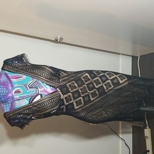 Sexy Moda International Sz. 10 Black/ Nude Crochet Dress